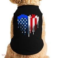 USA American Flag Puzzle Heart Doggie Tank thumb 0