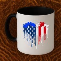USA American Flag Puzzle Heart Coffee Mug thumb 2