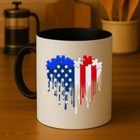 USA American Flag Puzzle Heart Coffee Mug thumb 4