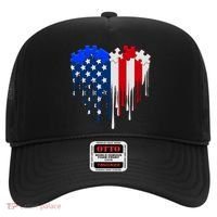 USA American Flag Puzzle Heart Hat thumb 0