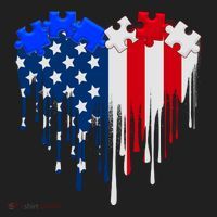 USA American Flag Puzzle Heart Hat thumb 2