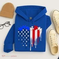 USA American Flag Puzzle Heart Hoodie thumb 4