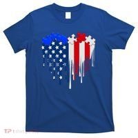 USA American Flag Puzzle Heart T-Shirt thumb 0