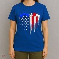 USA American Flag Puzzle Heart T-Shirt thumb 4