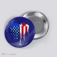 USA American Flag Puzzle Heart Button thumb 0