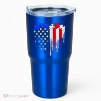 USA American Flag Puzzle Heart Tumbler thumb 0