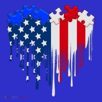 USA American Flag Puzzle Heart Mousepad thumb 1