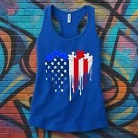 USA American Flag Puzzle Heart Women's Tank Top thumb 3
