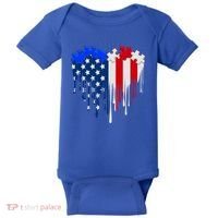 USA American Flag Puzzle Heart Baby Bodysuit thumb 0