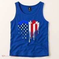 USA American Flag Puzzle Heart Tank Top thumb 2