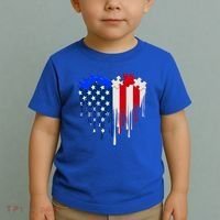 USA American Flag Puzzle Heart Toddler T-Shirt thumb 2
