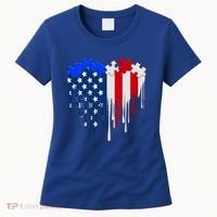 USA American Flag Puzzle Heart Women's T-Shirt thumb 0