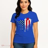 USA American Flag Puzzle Heart Women's T-Shirt thumb 4
