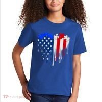 USA American Flag Puzzle Heart Kids T-Shirt thumb 2