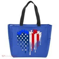 USA American Flag Puzzle Heart Tote Bag thumb 0
