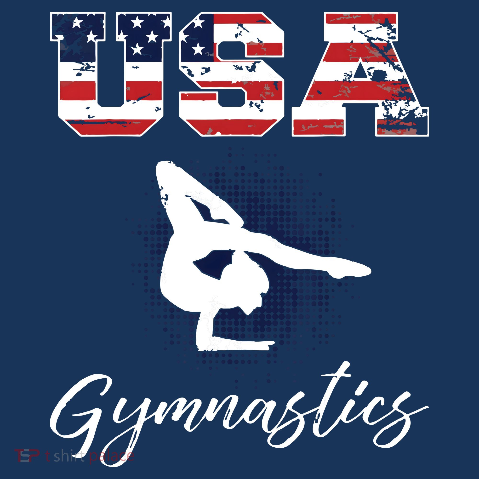 USA American Flag Gymnastics Tee Gymnast 4th Of July T-Shirt