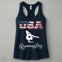 USA American Flag Gymnastics Tee Gymnast 4th Of July Women's Tank Top thumb 3