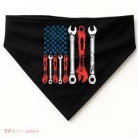 Usa American Flag Mechanic Gift USA-Made Doggie Bandana thumb 0