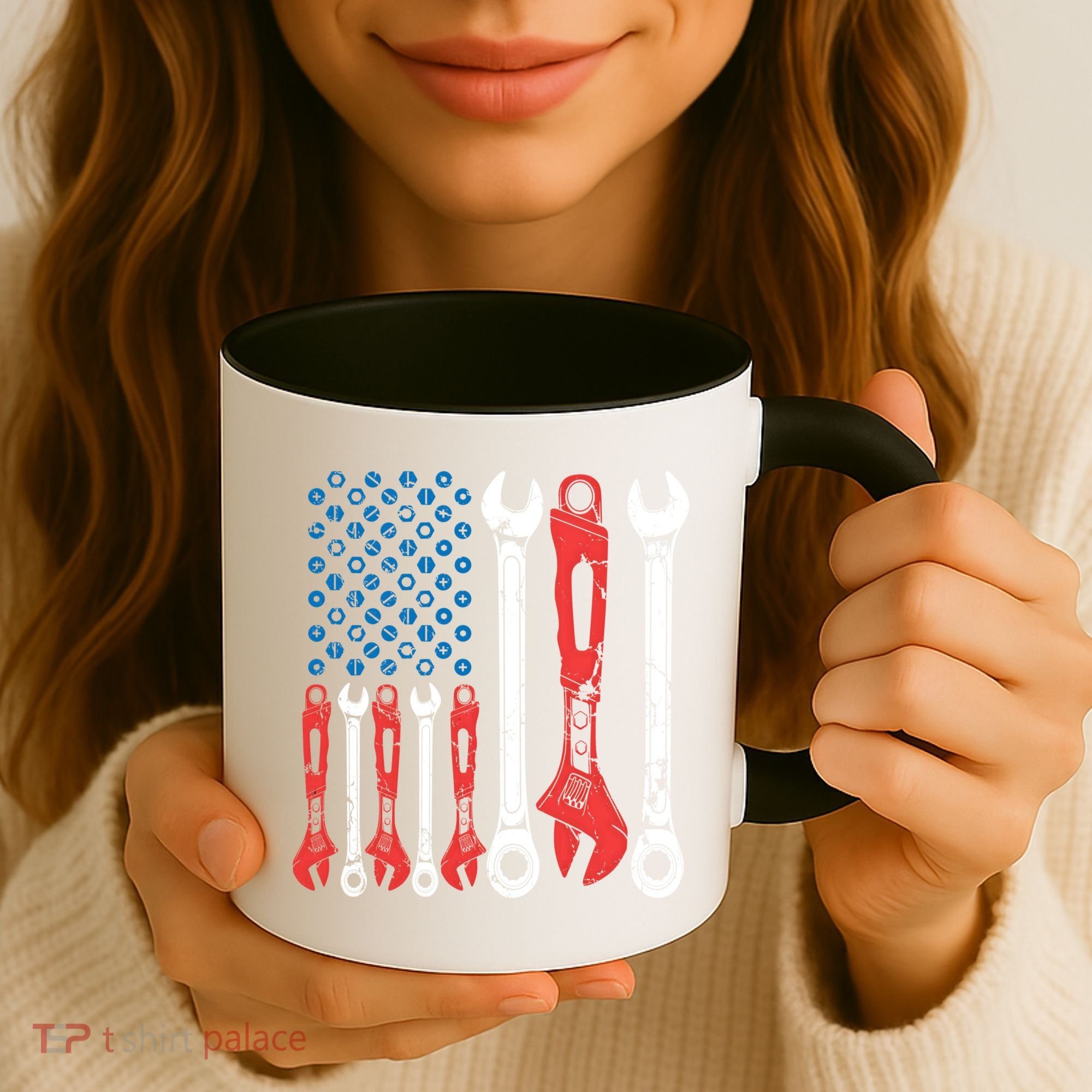 Usa American Flag Mechanic Gift Coffee Mug