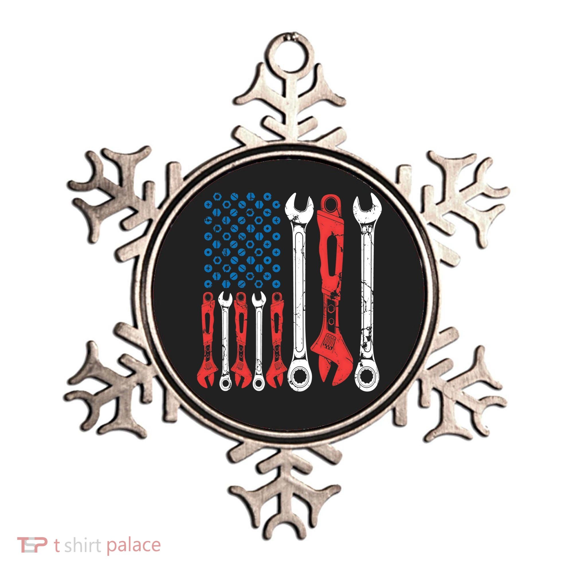 Usa American Flag Mechanic Gift Ornament
