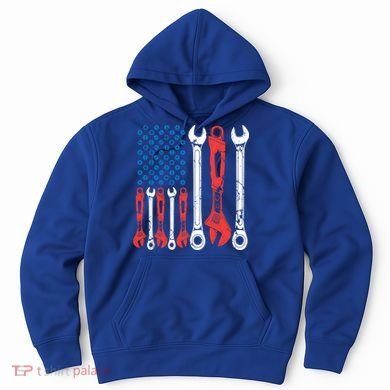 Usa American Flag Mechanic Gift Hoodie