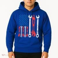 Usa American Flag Mechanic Gift Hoodie thumb 2