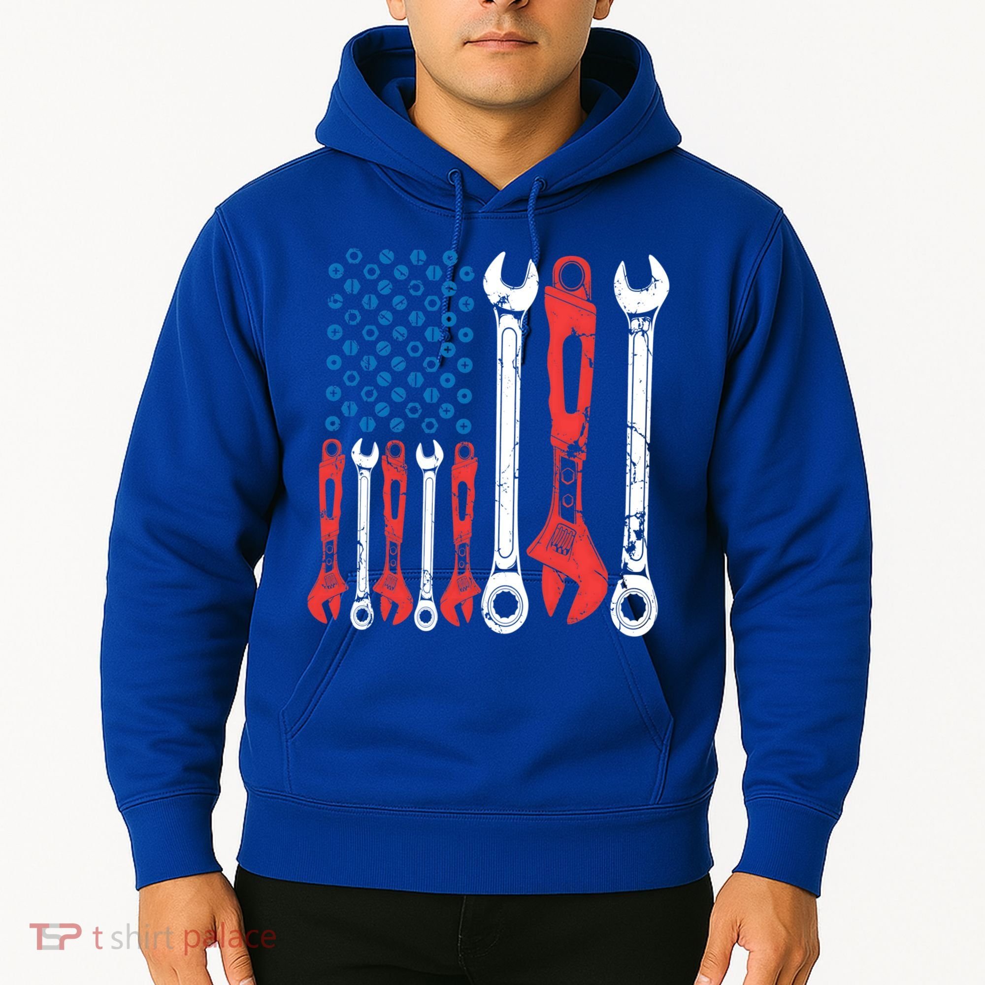Usa American Flag Mechanic Gift Hoodie