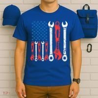Usa American Flag Mechanic Gift T-Shirt thumb 6