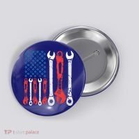 Usa American Flag Mechanic Gift Button thumb 0