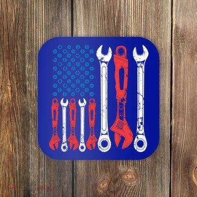 Usa American Flag Mechanic Gift Coaster