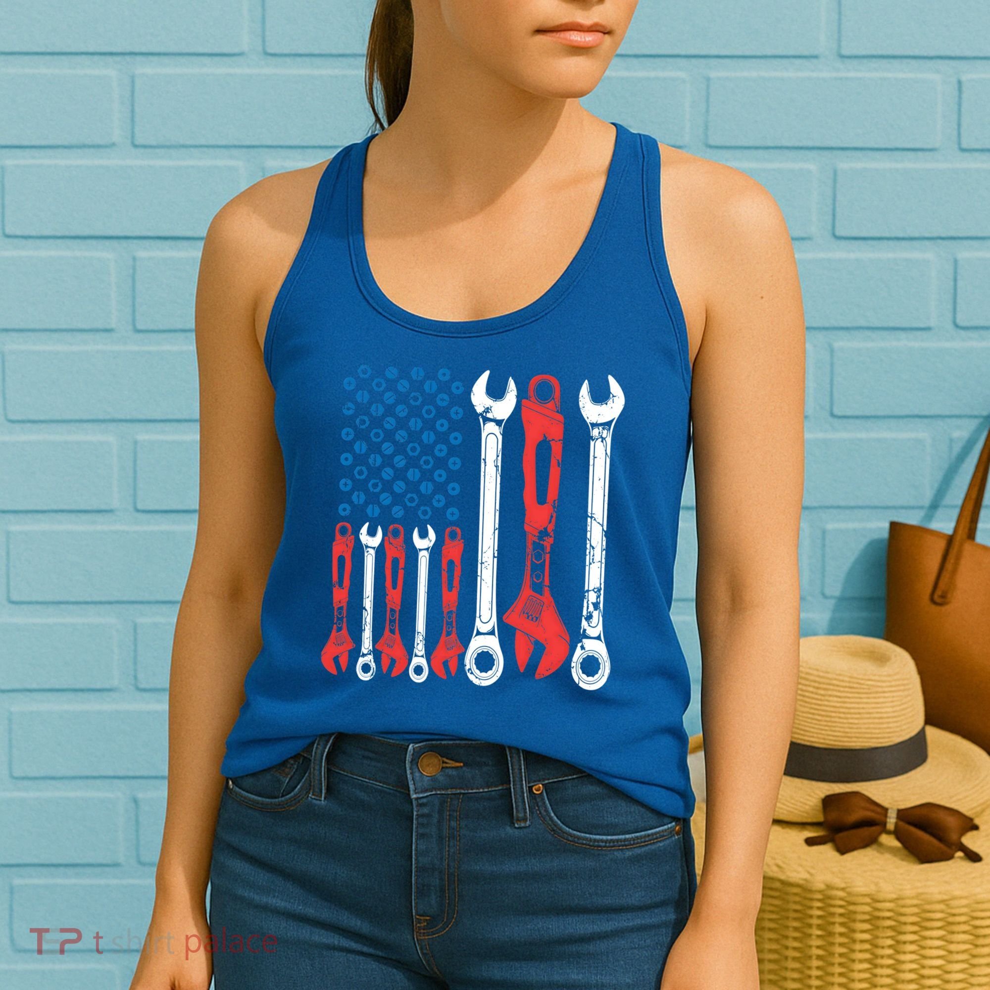Usa American Flag Mechanic Gift Women's Tank Top