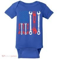 Usa American Flag Mechanic Gift Baby Bodysuit thumb 0