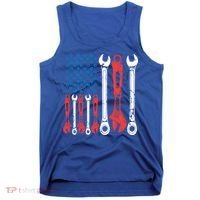 Usa American Flag Mechanic Gift Tank Top thumb 0