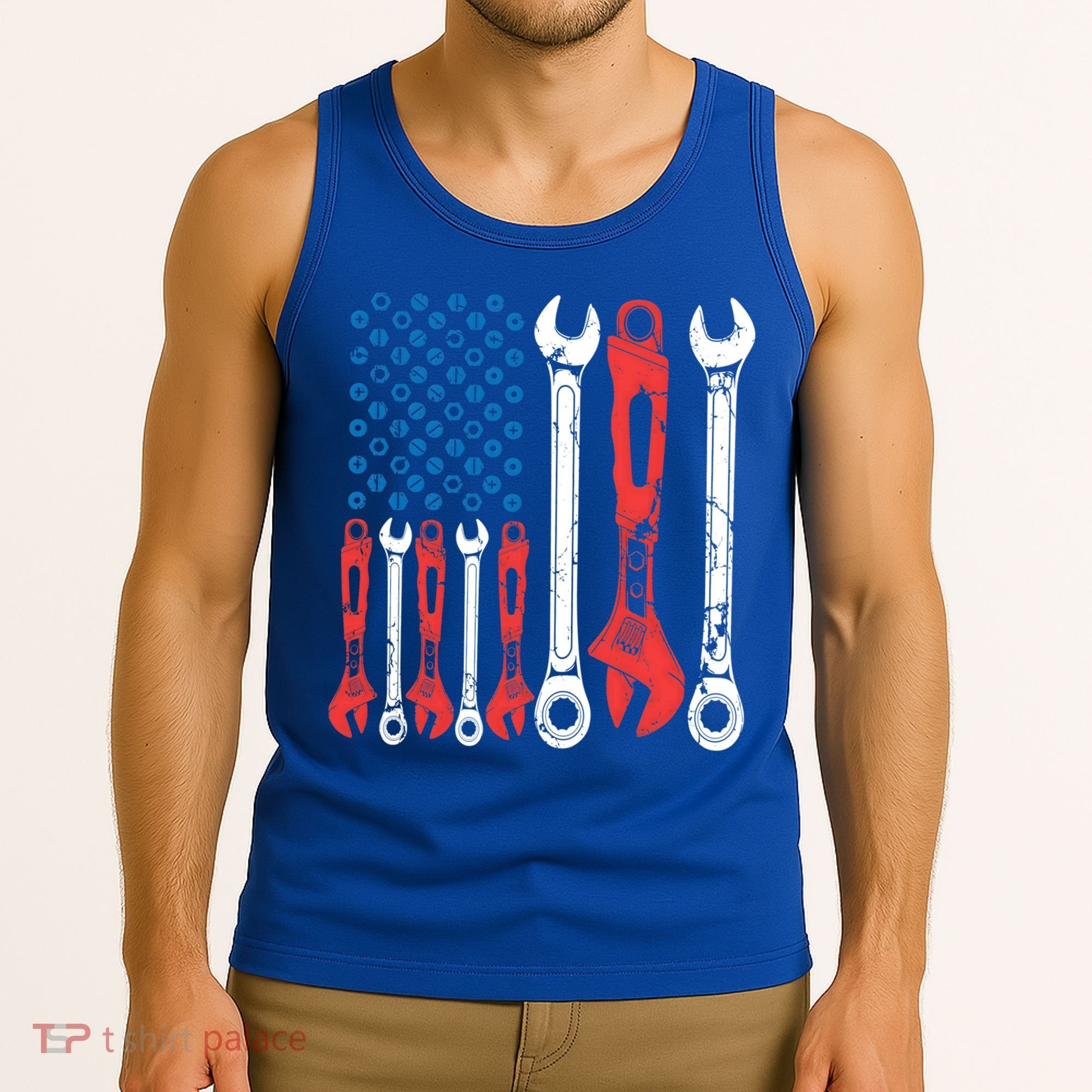 Usa American Flag Mechanic Gift Tank Top