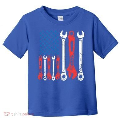 Usa American Flag Mechanic Gift Toddler T-Shirt