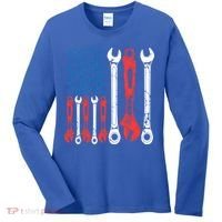 Usa American Flag Mechanic Gift Women's Long Sleeve Shirt thumb 0