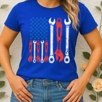 Usa American Flag Mechanic Gift Women's T-Shirt thumb 2