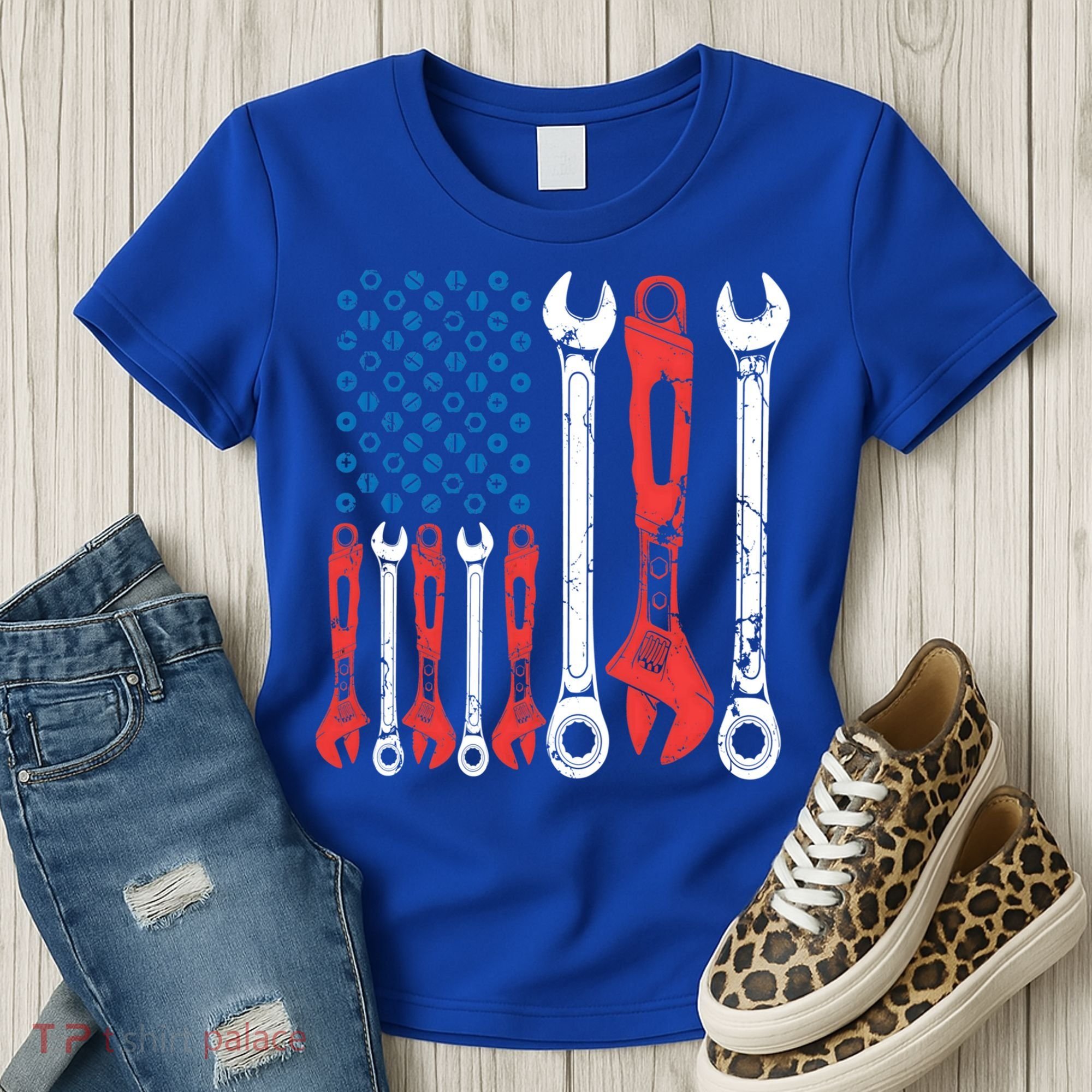 Usa American Flag Mechanic Gift Women's T-Shirt