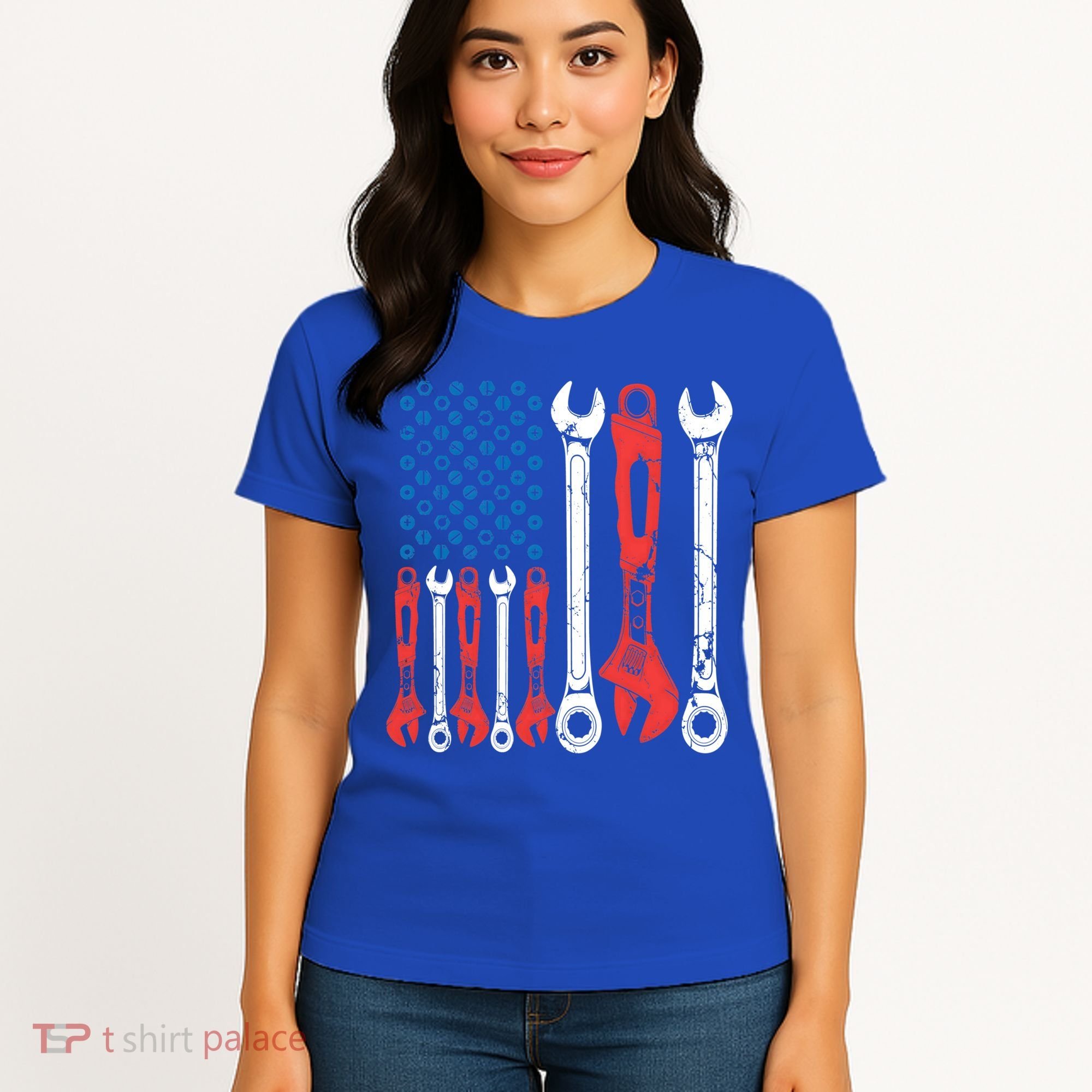 Usa American Flag Mechanic Gift Women's T-Shirt