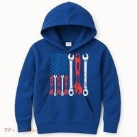 Usa American Flag Mechanic Gift Kids Hoodie thumb 0