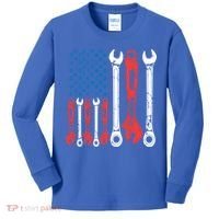 Usa American Flag Mechanic Gift Kids Long Sleeve Shirt thumb 0