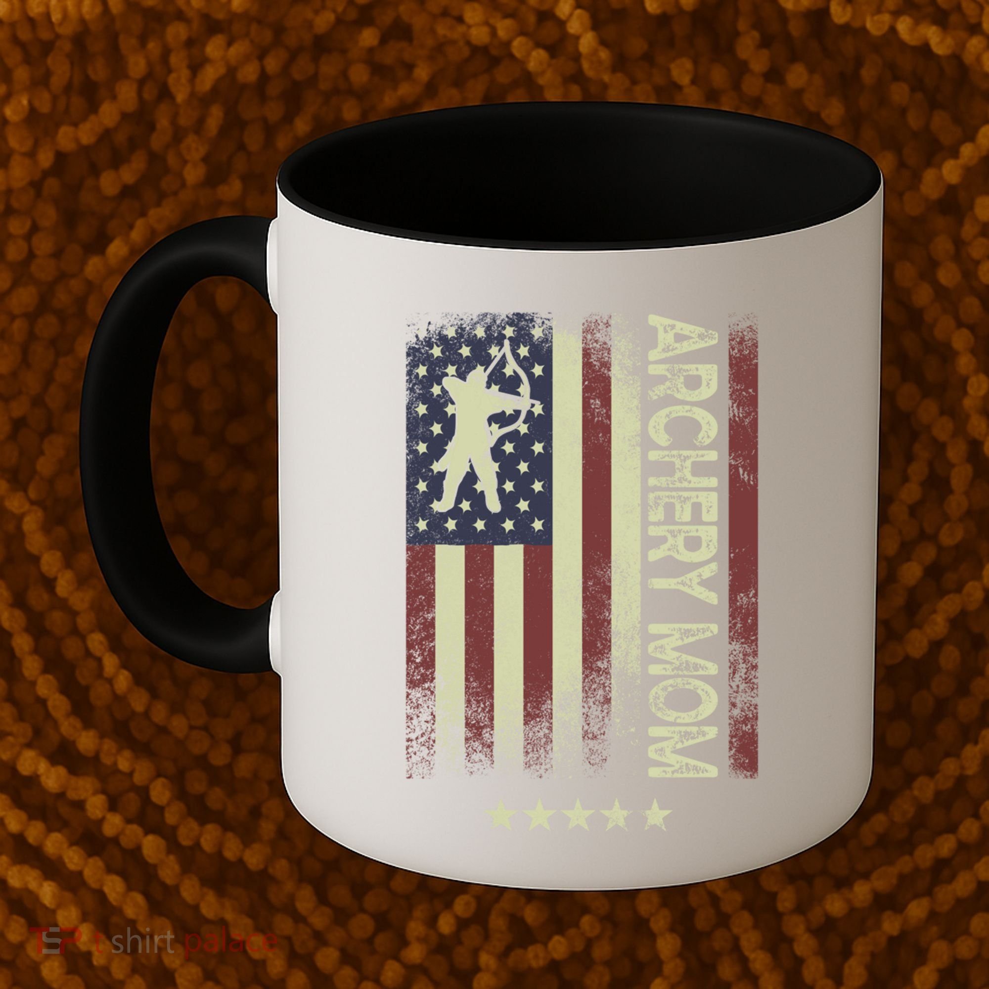 Usa American Flag Archery Mom Cute Gift Coffee Mug