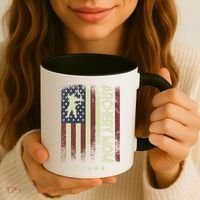 Usa American Flag Archery Mom Cute Gift Coffee Mug thumb 3