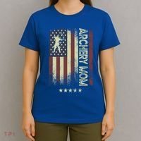 Usa American Flag Archery Mom Cute Gift T-Shirt thumb 4