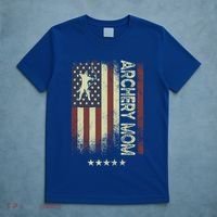 Usa American Flag Archery Mom Cute Gift T-Shirt thumb 5
