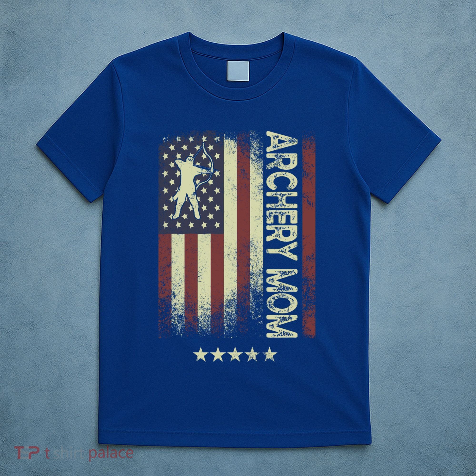 Usa American Flag Archery Mom Cute Gift T-Shirt