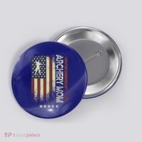 Usa American Flag Archery Mom Cute Gift Button thumb 0