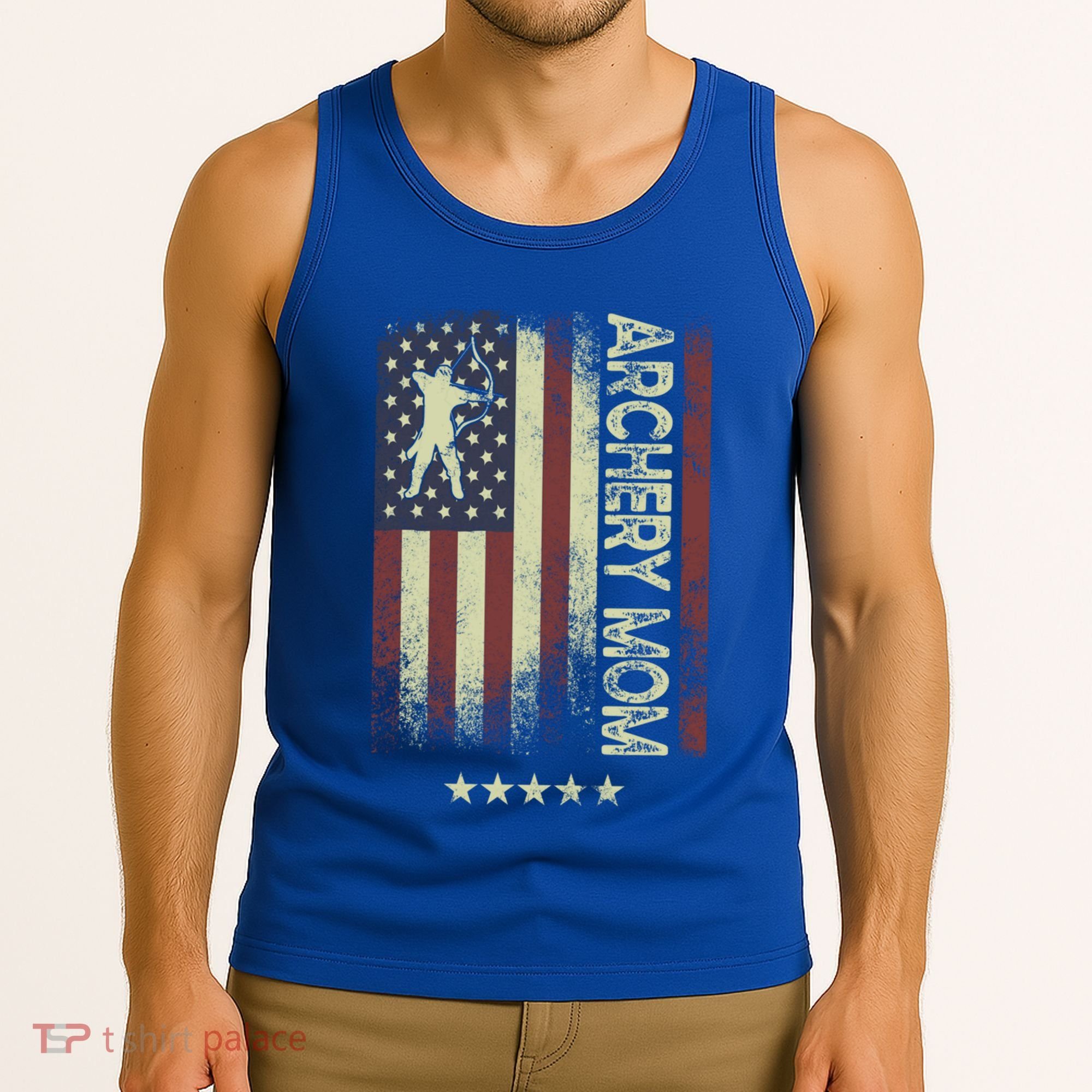 Usa American Flag Archery Mom Cute Gift Tank Top