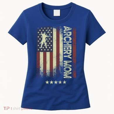 Usa American Flag Archery Mom Cute Gift Women's T-Shirt