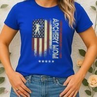 Usa American Flag Archery Mom Cute Gift Women's T-Shirt thumb 2